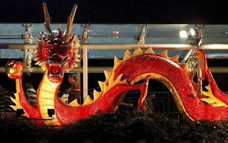 Dragon decorations usher in the Chinese New Year